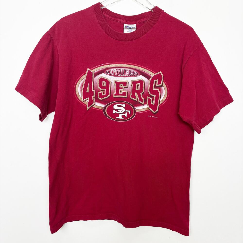 Vintage 90s Pro Player Single Stitch Men's San Francisco 49ers Red T-shirt L